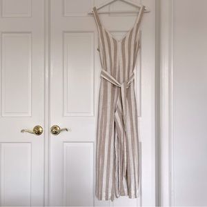 Striped Belted Jumpsuit